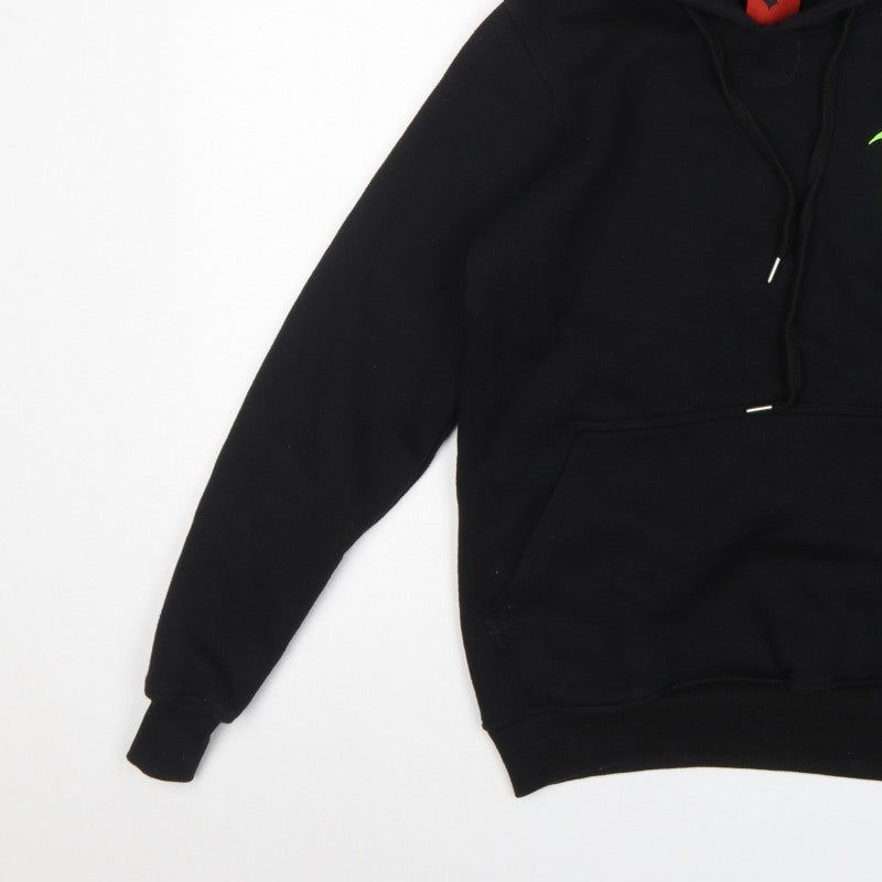 Volch Men’s Black S Pullover Hoodie Gothic Logo Graphic Print