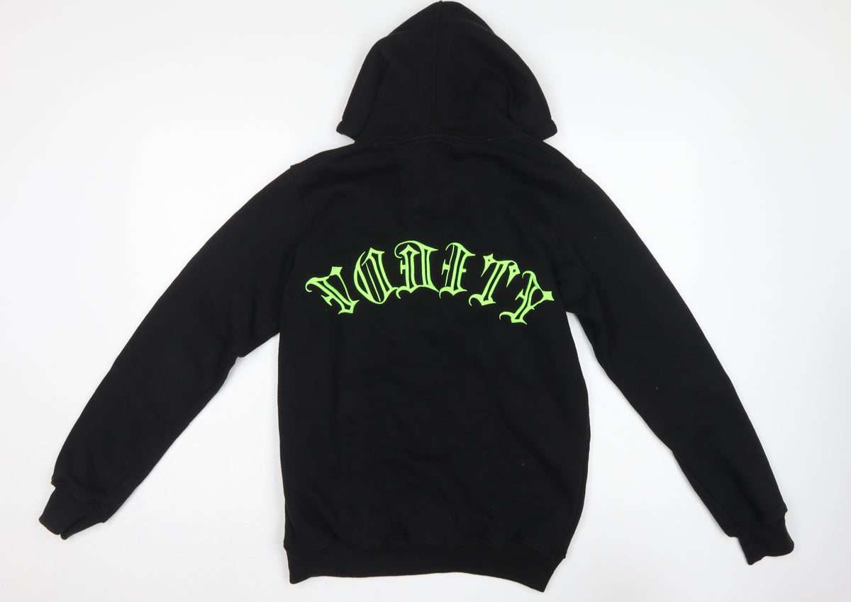Volch Men’s Black S Pullover Hoodie Gothic Logo Graphic Print