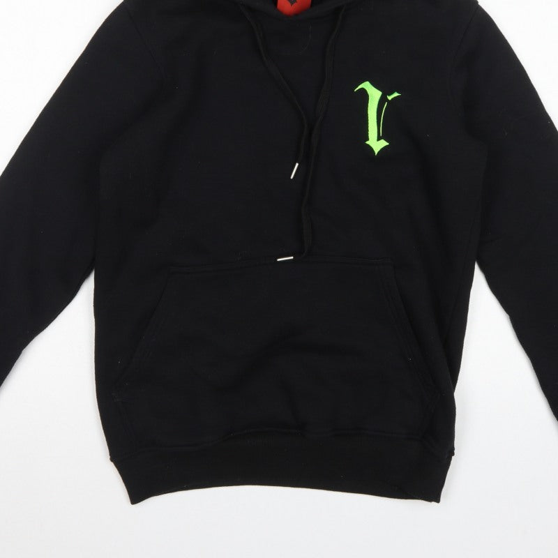 Volch Men’s Black S Pullover Hoodie Gothic Logo Graphic Print