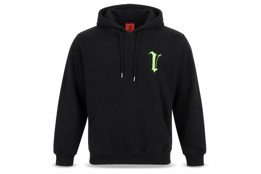 Volch Men’s Black S Pullover Hoodie Gothic Logo Graphic Print