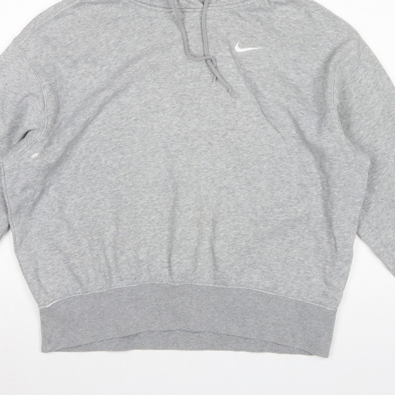 Nike Women’s Grey S Pullover Hoodie Logo Fleece Drawstring