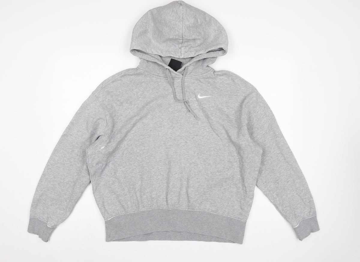 Nike Women’s Grey S Pullover Hoodie Logo Fleece Drawstring