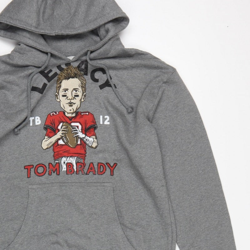 TB12 Men’s Grey L Tom Brady Graphic Print Pullover Hoodie