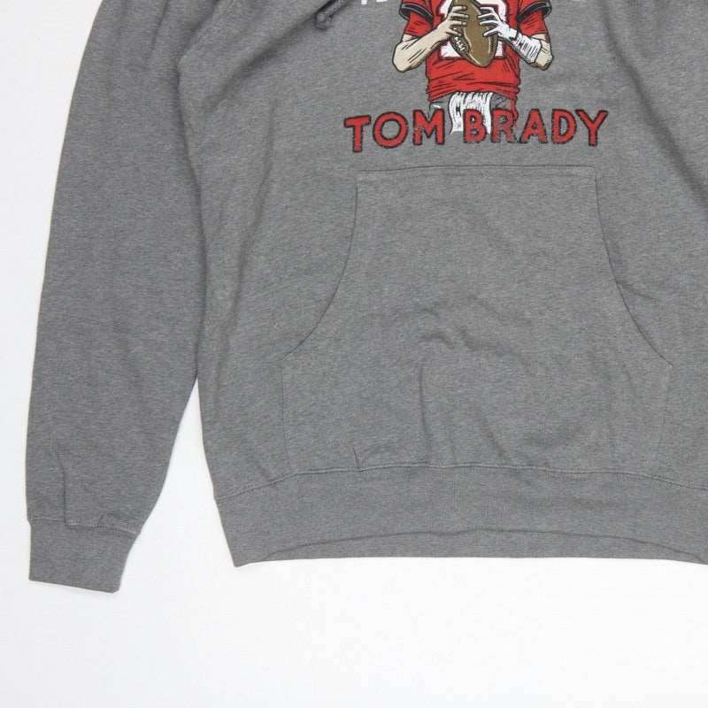 TB12 Men’s Grey L Tom Brady Graphic Print Pullover Hoodie