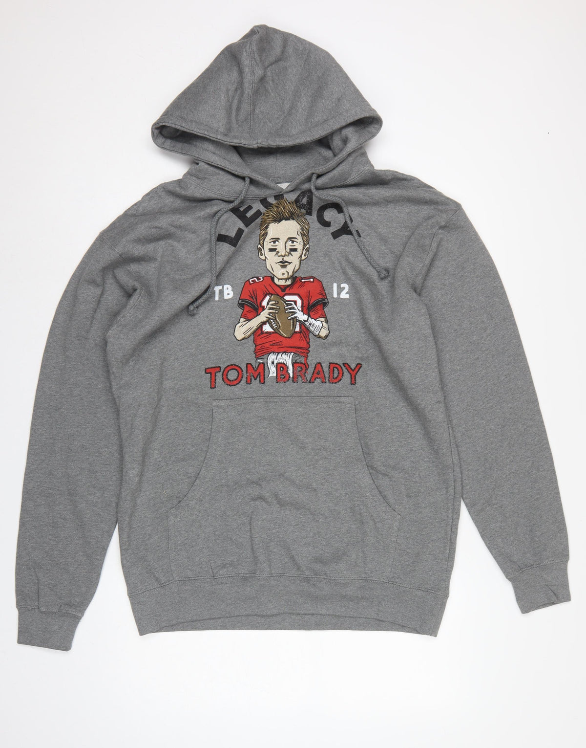 TB12 Men’s Grey L Tom Brady Graphic Print Pullover Hoodie