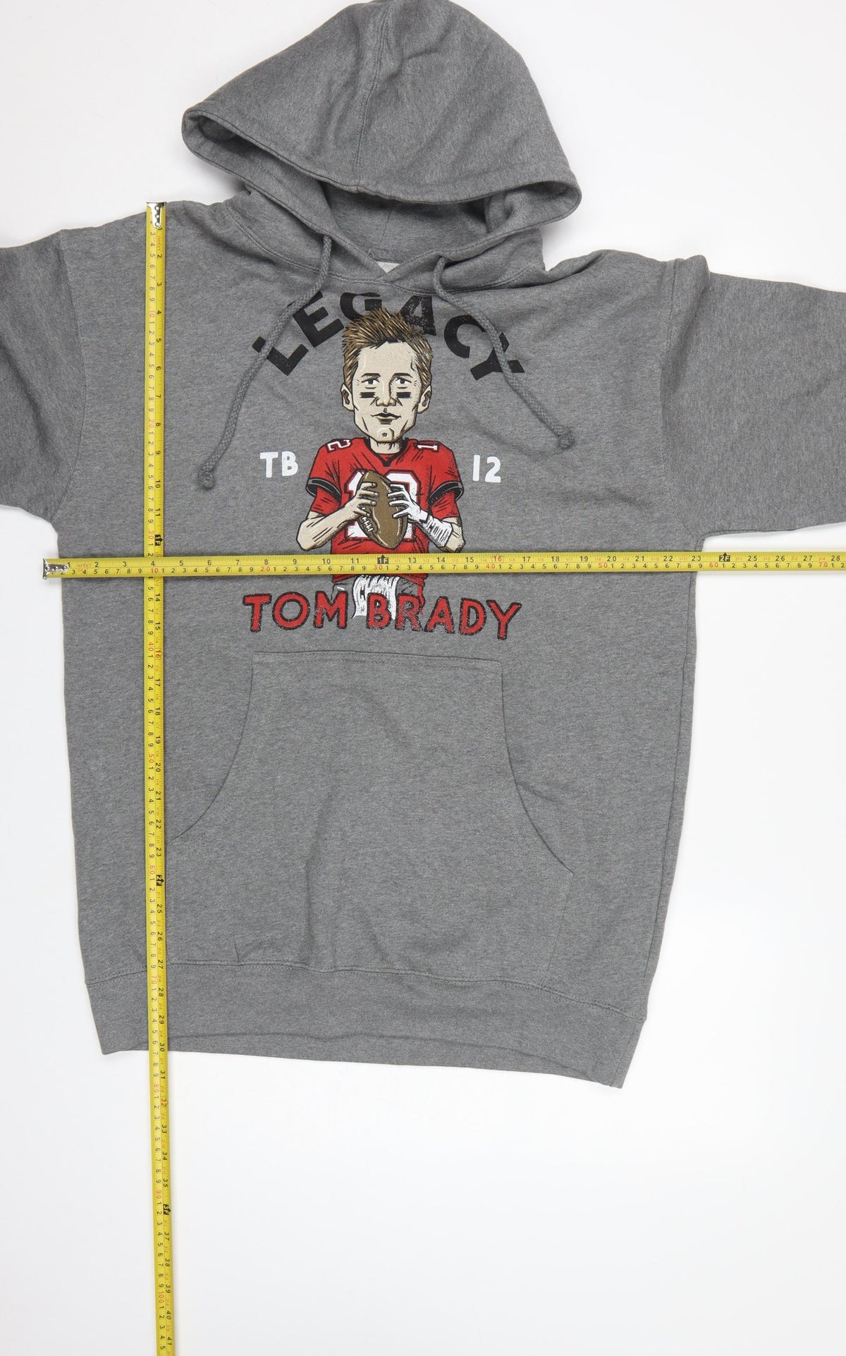TB12 Men’s Grey L Tom Brady Graphic Print Pullover Hoodie