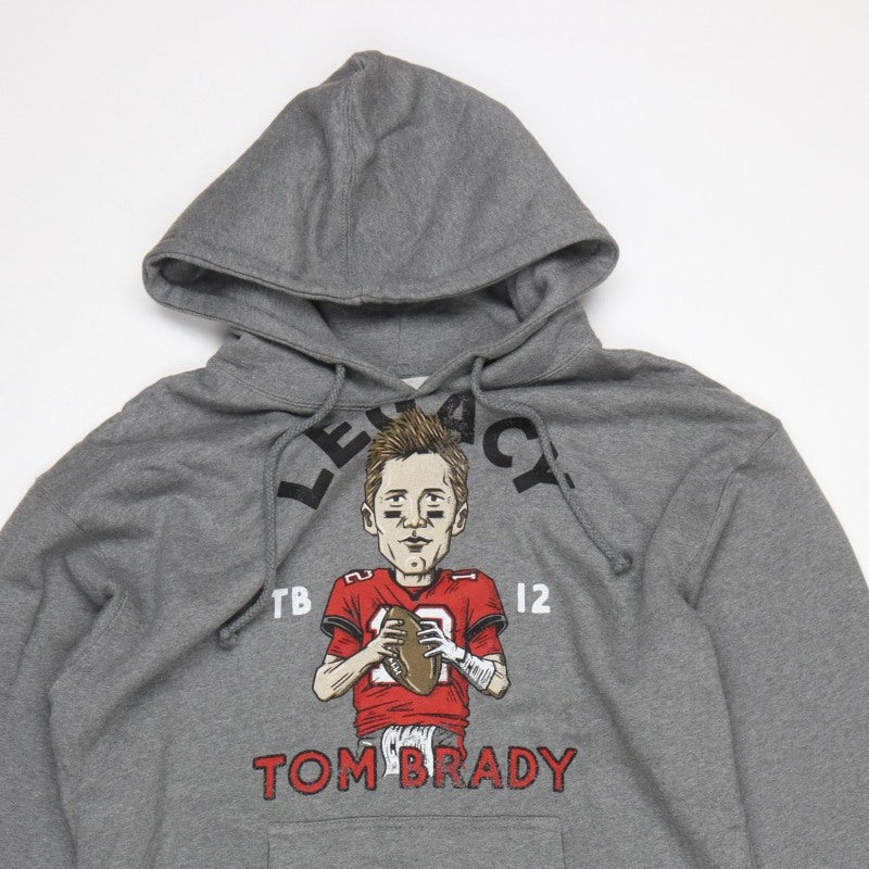 TB12 Men’s Grey L Tom Brady Graphic Print Pullover Hoodie