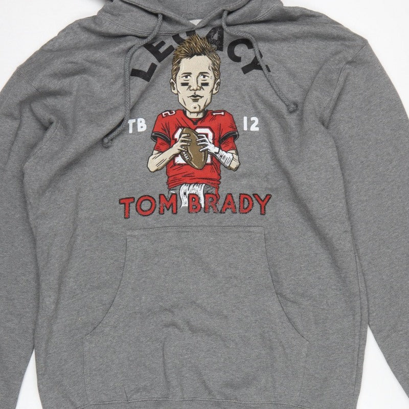 TB12 Men’s Grey L Tom Brady Graphic Print Pullover Hoodie