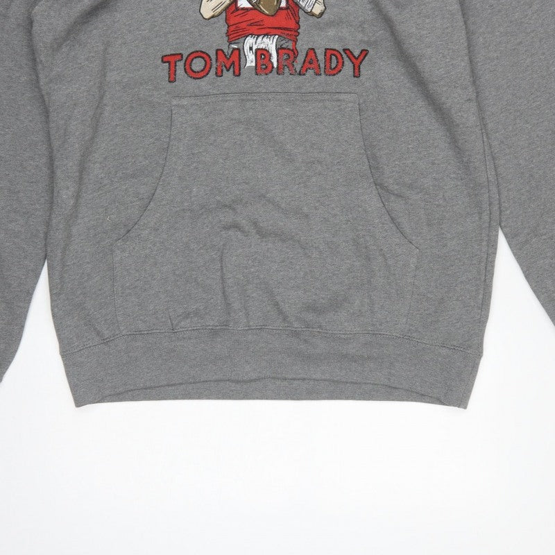 TB12 Men’s Grey L Tom Brady Graphic Print Pullover Hoodie