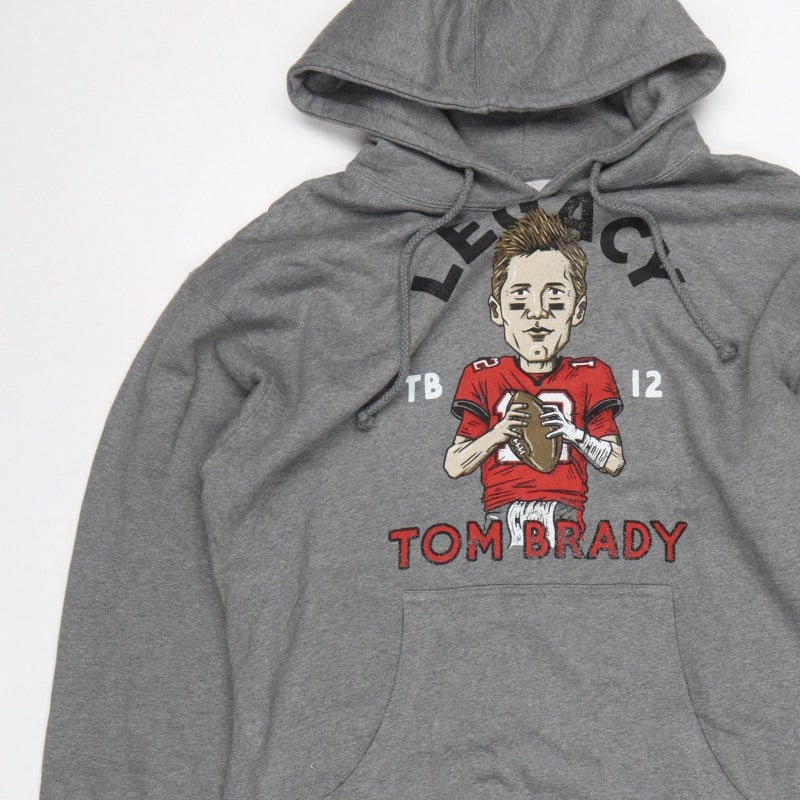 TB12 Men’s Grey L Tom Brady Graphic Print Pullover Hoodie