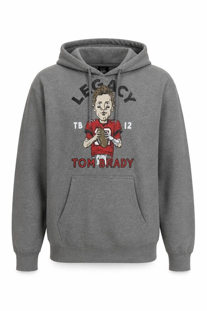 TB12 Men’s Grey L Tom Brady Graphic Print Pullover Hoodie