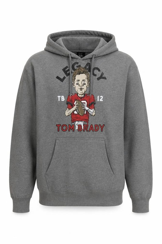 TB12 Men’s Grey L Tom Brady Graphic Print Pullover Hoodie