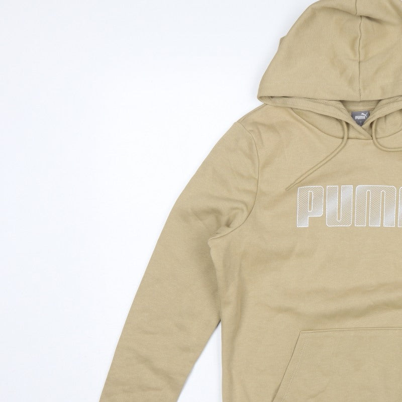Puma Womens Beige Logo Pullover Hooded Sweatshirt Hoodie Size M