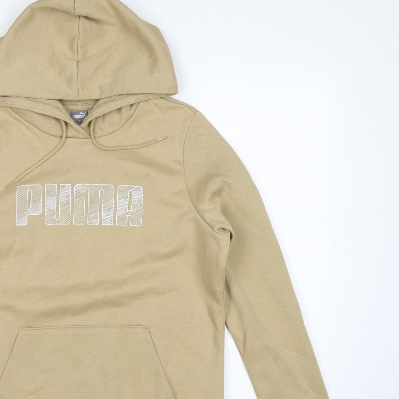 Puma Womens Beige Logo Pullover Hooded Sweatshirt Hoodie Size M