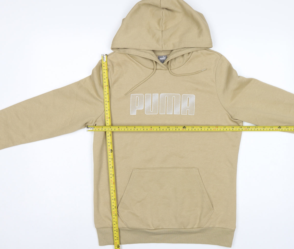Puma Womens Beige Logo Pullover Hooded Sweatshirt Hoodie Size M