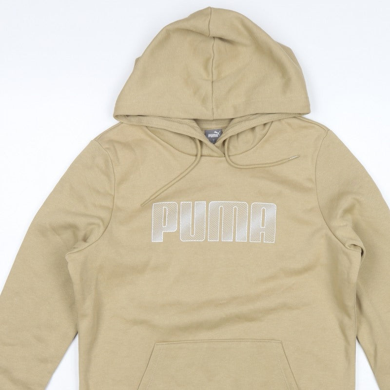 Puma Womens Beige Logo Pullover Hooded Sweatshirt Hoodie Size M