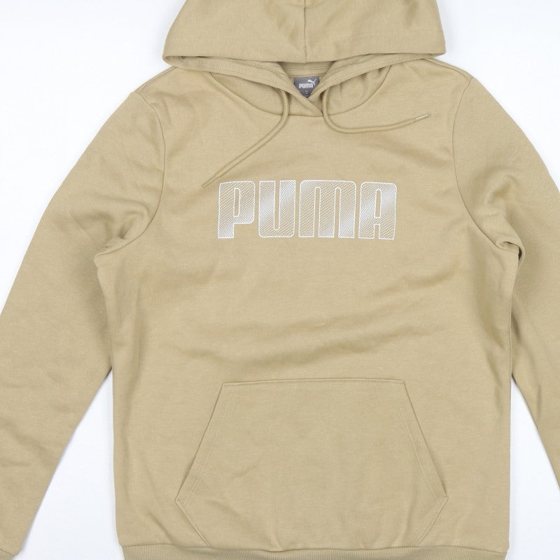 Puma Womens Beige Logo Pullover Hooded Sweatshirt Hoodie Size M
