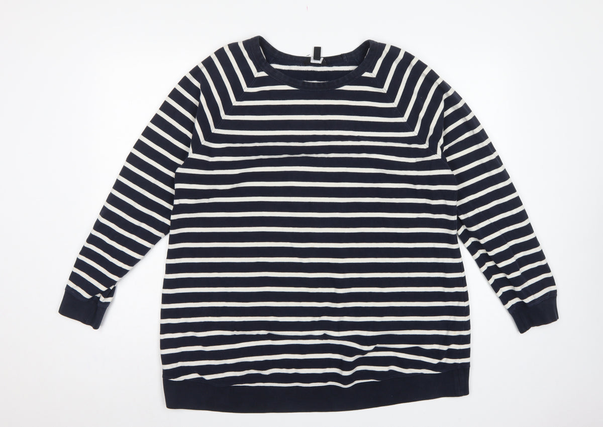 Isabella Oliver Women’s Blue Striped Size 4 Maternity Pullover Sweatshirt