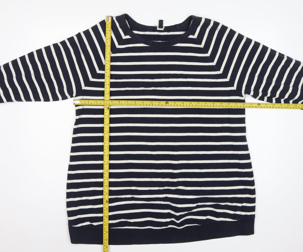Isabella Oliver Women’s Blue Striped Size 4 Maternity Pullover Sweatshirt