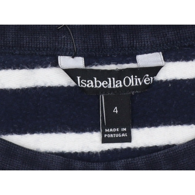 Isabella Oliver Women’s Blue Striped Size 4 Maternity Pullover Sweatshirt