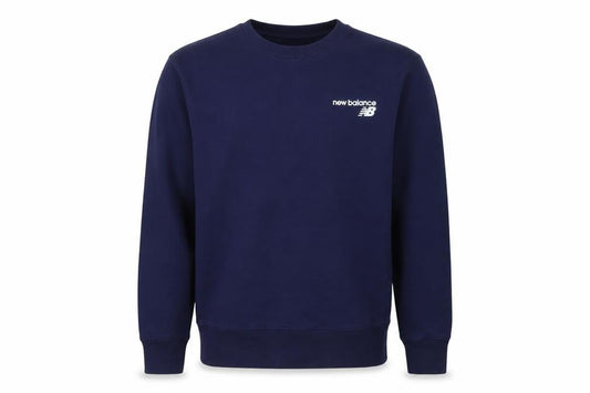 New Balance Men's Blue M Crew Neck Logo Pullover Sweatshirt