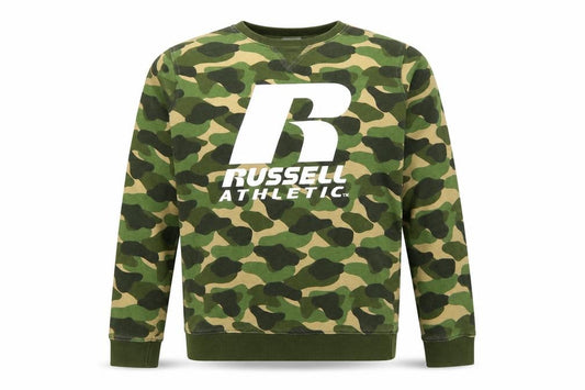 Russell Athletic Boys Green Camo Logo Pullover Sweatshirt 12-13 Years