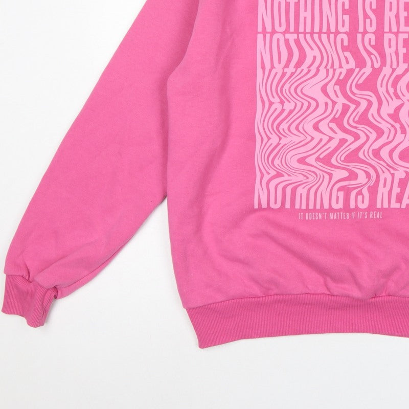 Stradivarius Women Pink XS Pullover Graphic Print Crew Sweatshirt
