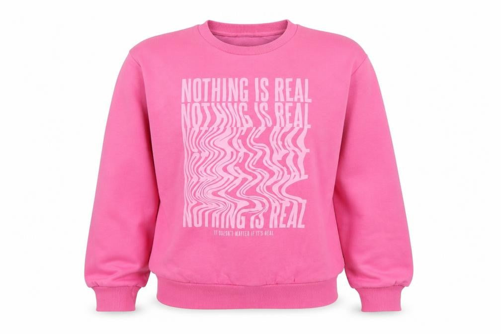 Stradivarius Women Pink XS Pullover Graphic Print Crew Sweatshirt
