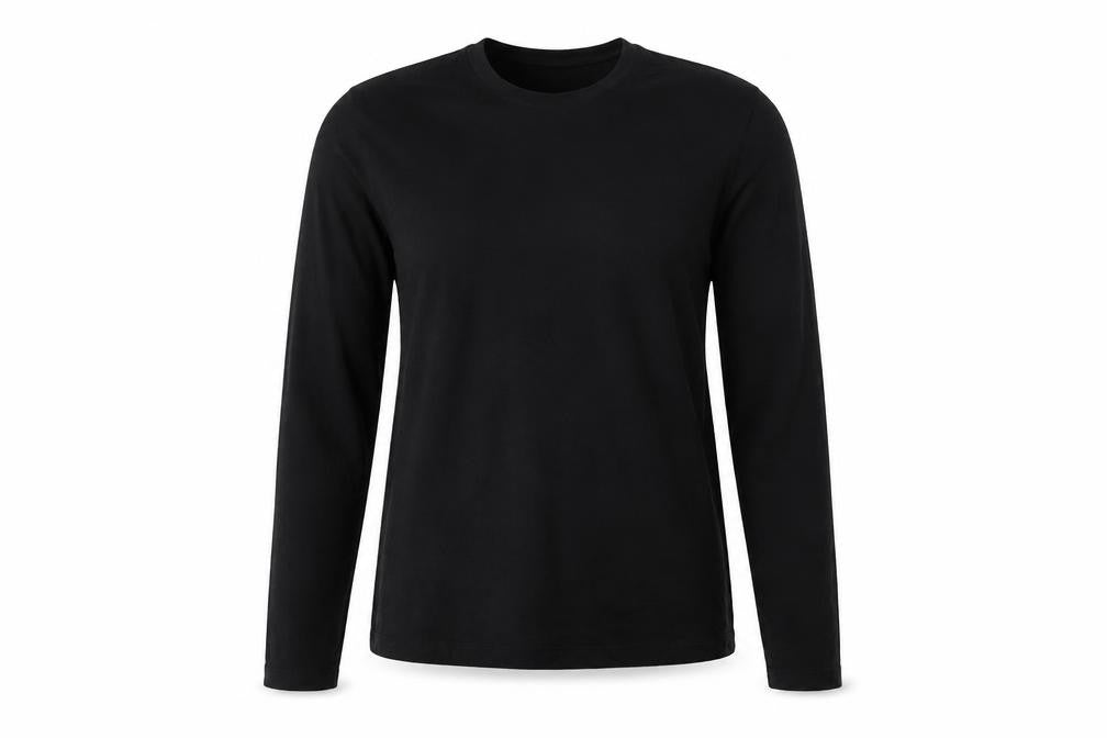Whistles Women Black Small Organic Cotton Long Sleeve Basic T-Shirt