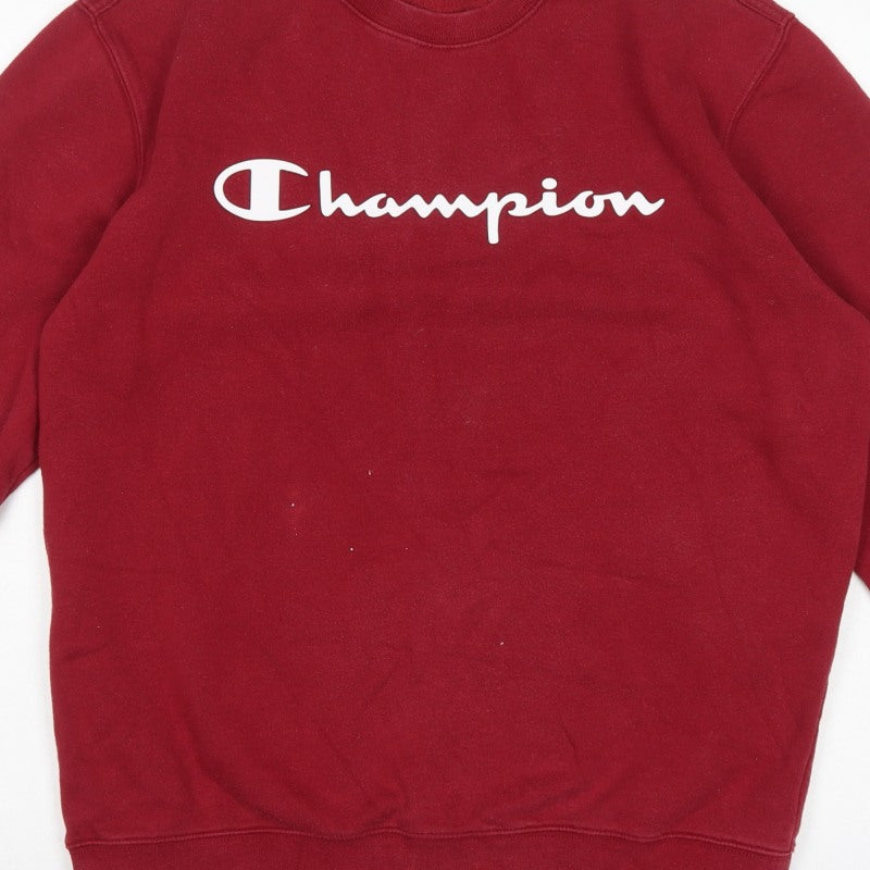 Champion Men’s Red Large Logo Graphic Pullover Sweatshirt