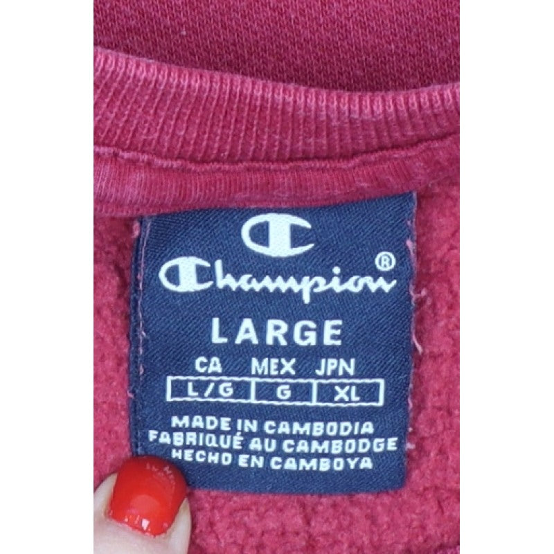 Champion Men’s Red Large Logo Graphic Pullover Sweatshirt