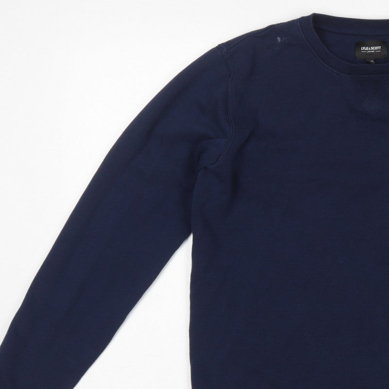 Lyle & Scott Boys Blue 14-15 Years Crew Neck Logo Pullover Sweatshirt