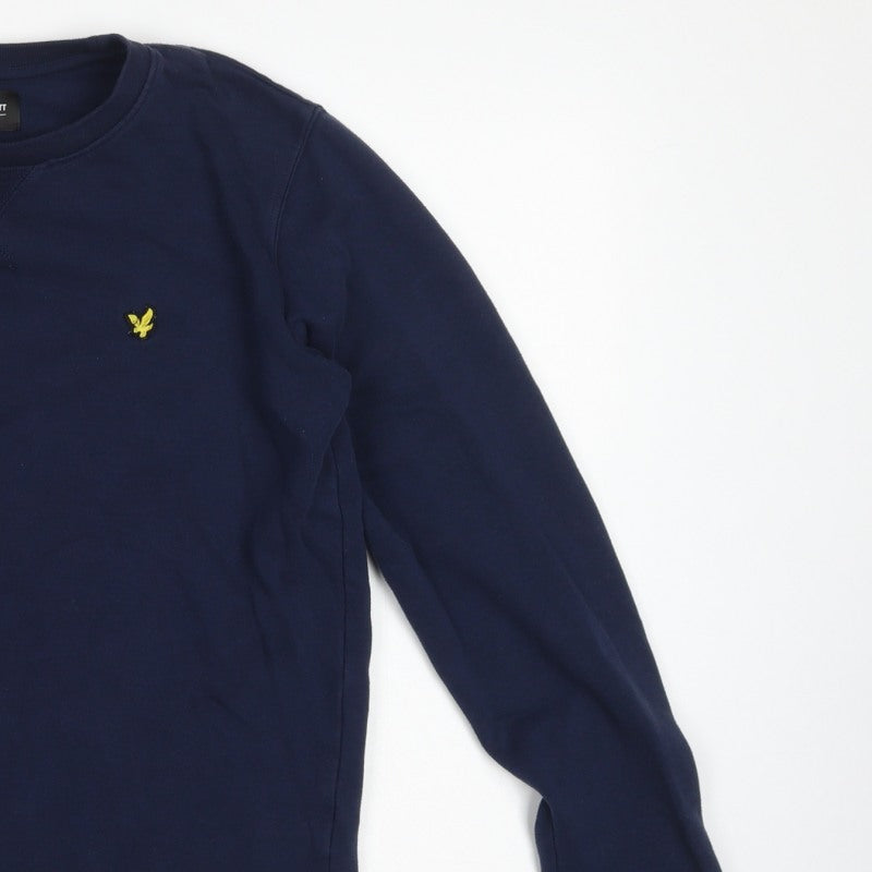 Lyle & Scott Boys Blue 14-15 Years Crew Neck Logo Pullover Sweatshirt