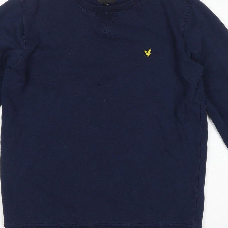 Lyle & Scott Boys Blue 14-15 Years Crew Neck Logo Pullover Sweatshirt