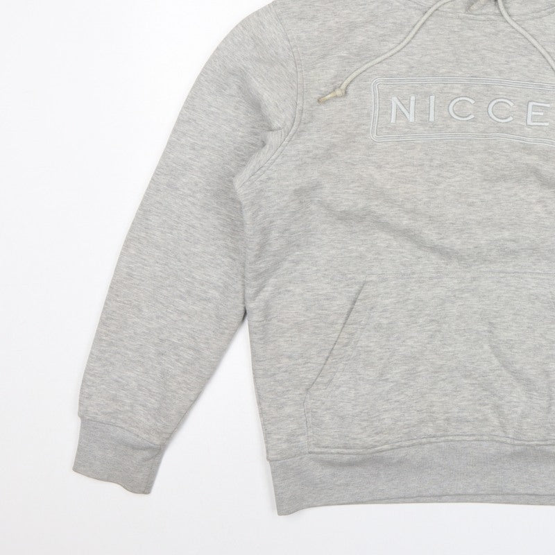 Nicce Men’s Grey S Pullover Hoodie Embroidered Logo Pocket