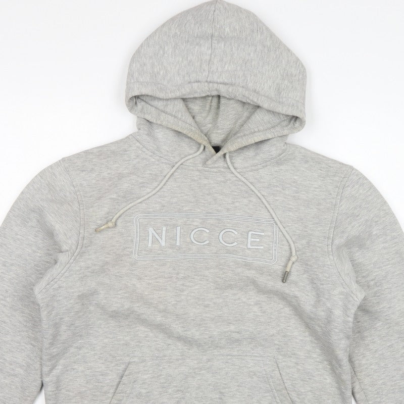 Nicce Men’s Grey S Pullover Hoodie Embroidered Logo Pocket