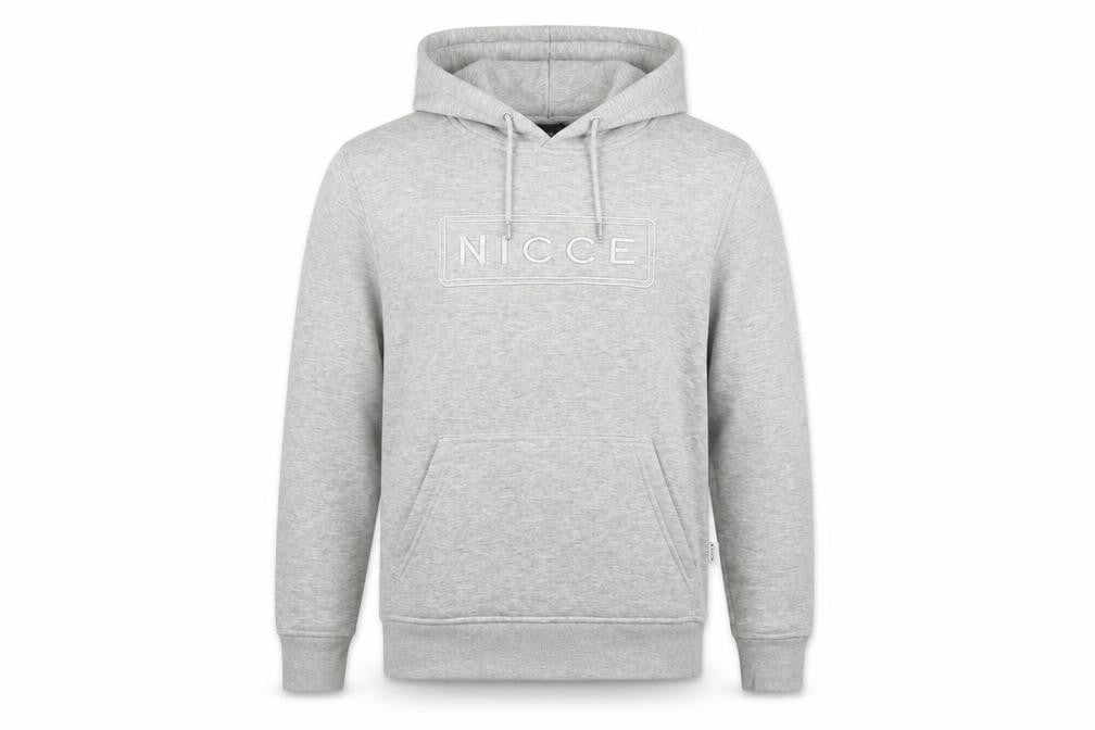 Nicce Men’s Grey S Pullover Hoodie Embroidered Logo Pocket