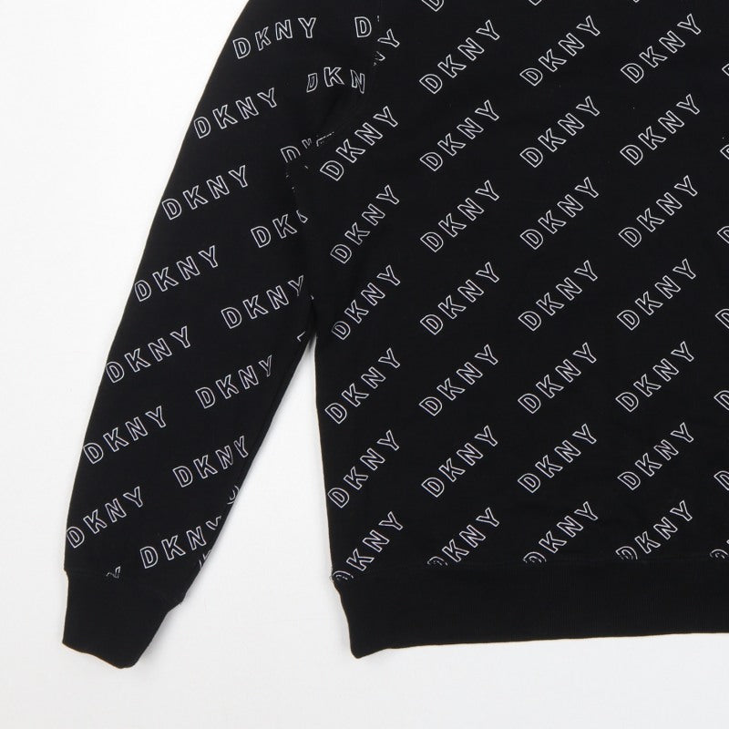 DKNY Women’s Black M Logo Print Pullover Crew Neck Sweatshirt