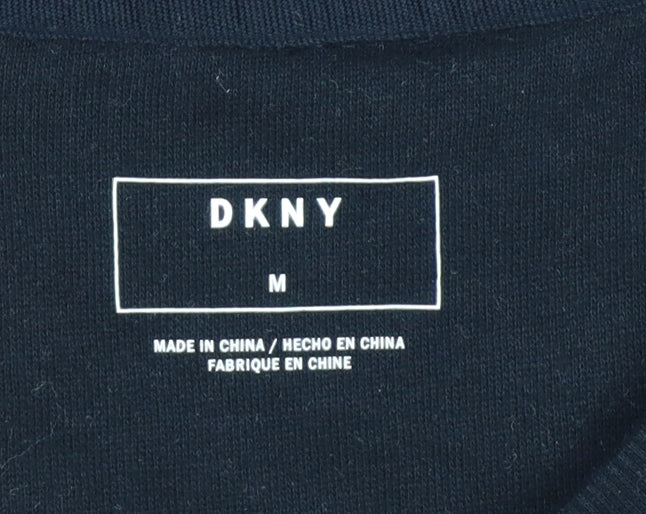 DKNY Women’s Black M Logo Print Pullover Crew Neck Sweatshirt