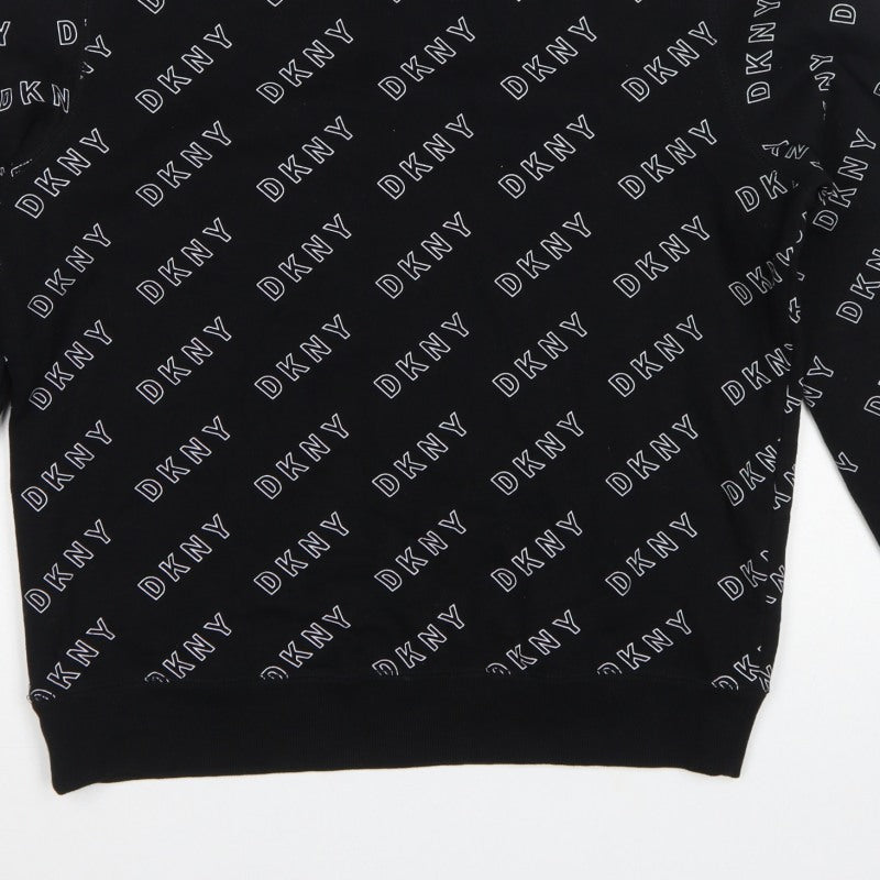 DKNY Women’s Black M Logo Print Pullover Crew Neck Sweatshirt