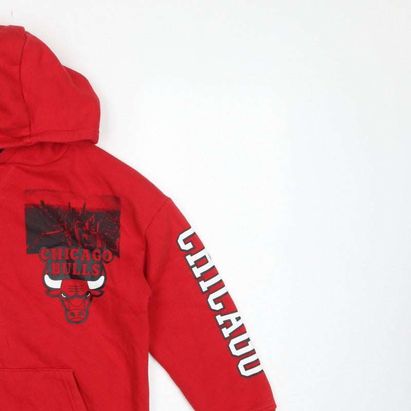NBA Boys Red Chicago Bulls Graphic Pullover Hoodie 9-10 Years