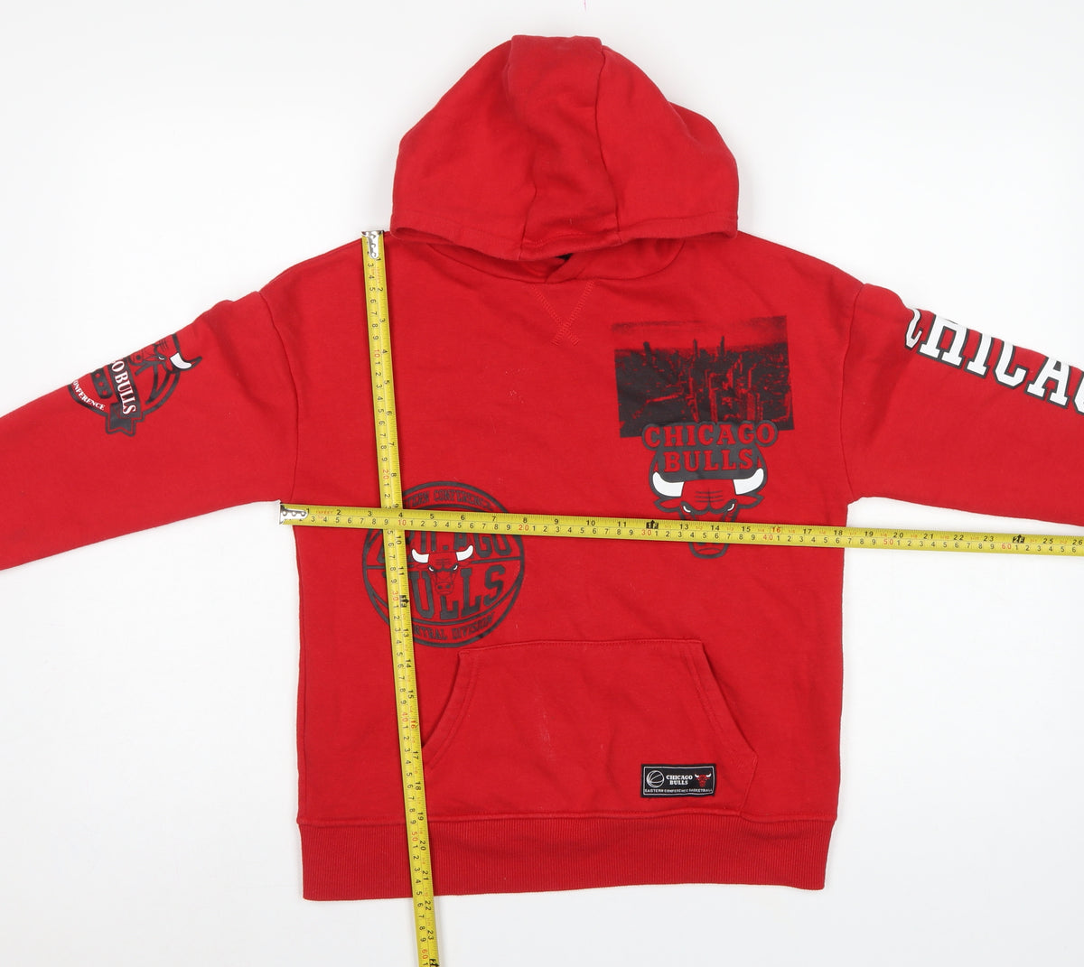 NBA Boys Red Chicago Bulls Graphic Pullover Hoodie 9-10 Years