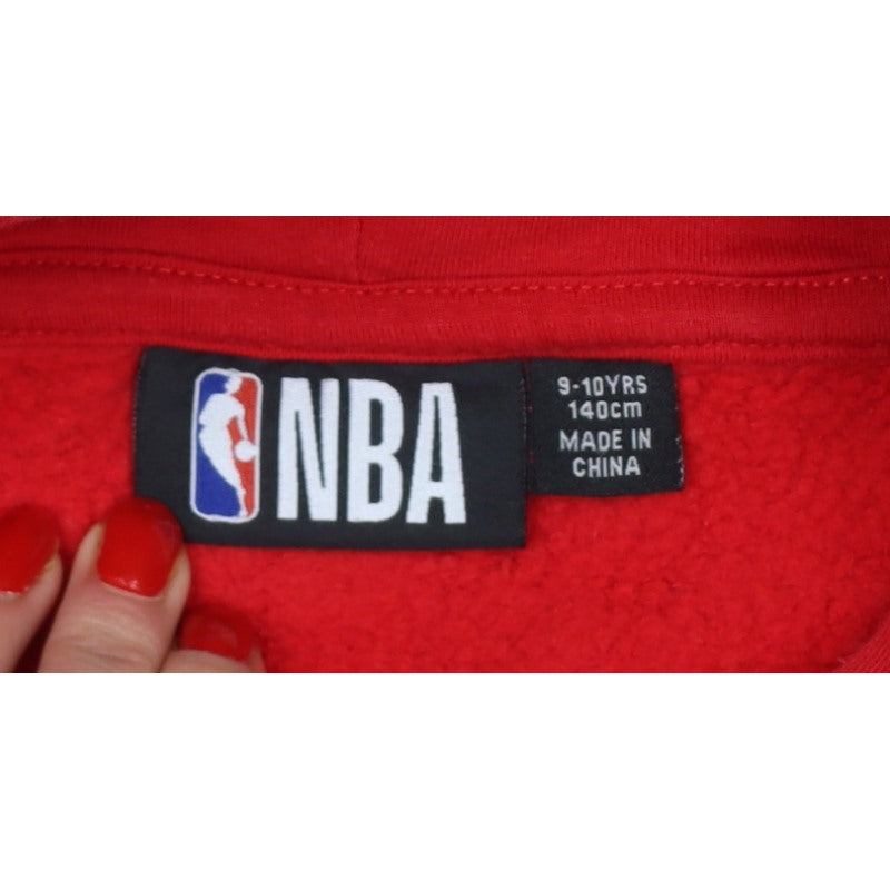 NBA Boys Red Chicago Bulls Graphic Pullover Hoodie 9-10 Years