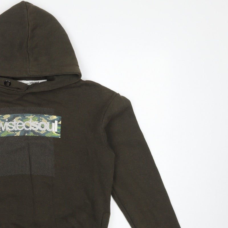 Twisted Soul Men’s Brown XS Pullover Hoodie Camo Logo Graphic