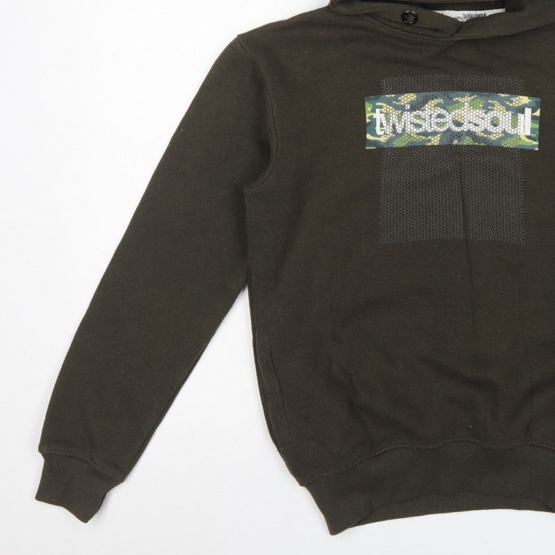 Twisted Soul Men’s Brown XS Pullover Hoodie Camo Logo Graphic