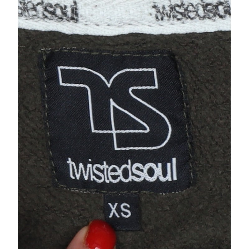 Twisted Soul Men’s Brown XS Pullover Hoodie Camo Logo Graphic