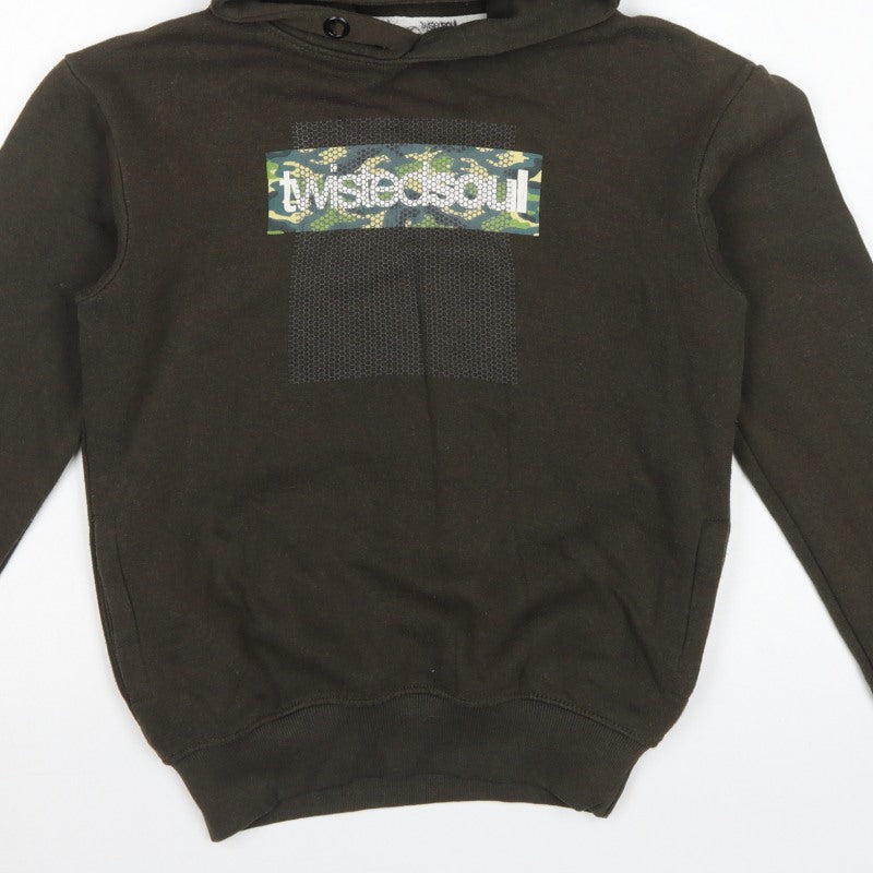 Twisted Soul Men’s Brown XS Pullover Hoodie Camo Logo Graphic