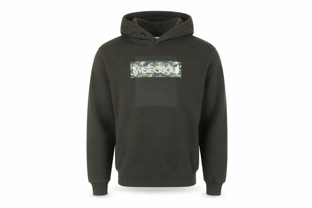 Twisted Soul Men’s Brown XS Pullover Hoodie Camo Logo Graphic