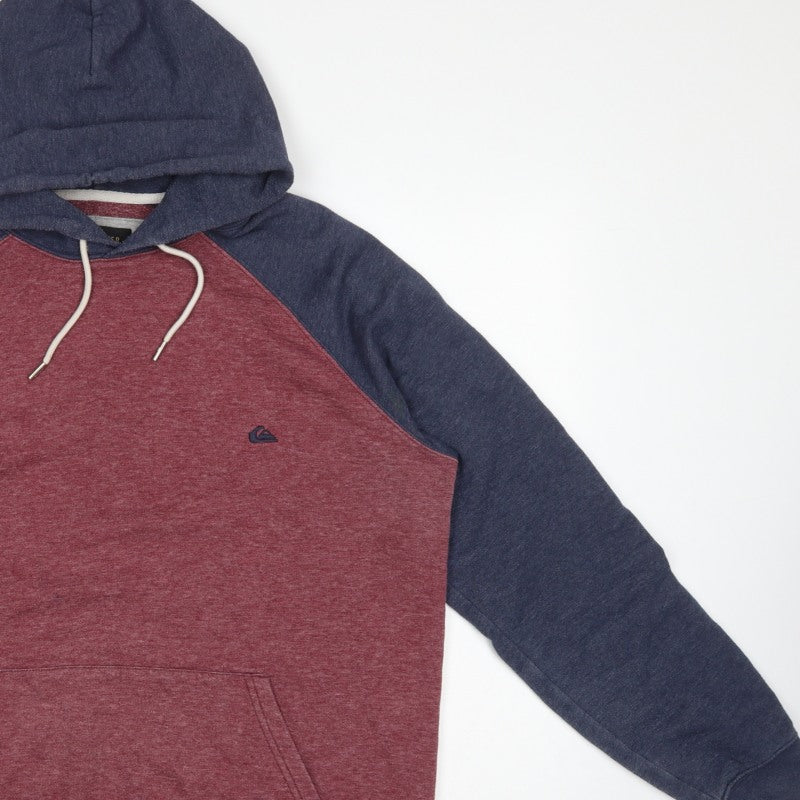 Quiksilver Men’s XL Burgundy Navy Logo Pullover Hoodie