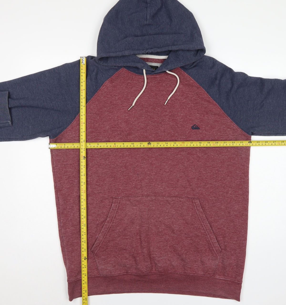 Quiksilver Men’s XL Burgundy Navy Logo Pullover Hoodie